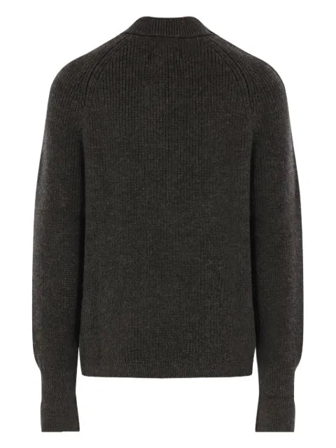 Barbour zip-fastening ribbed-knit cardigan