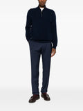 Canali half-zip waffle-knit sweater
