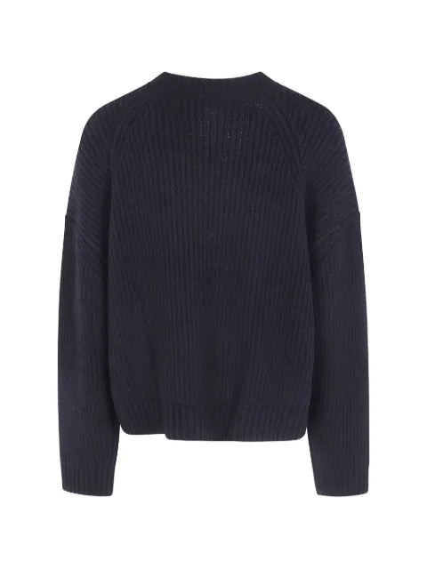 Represent ribbed-knit wool cardigan