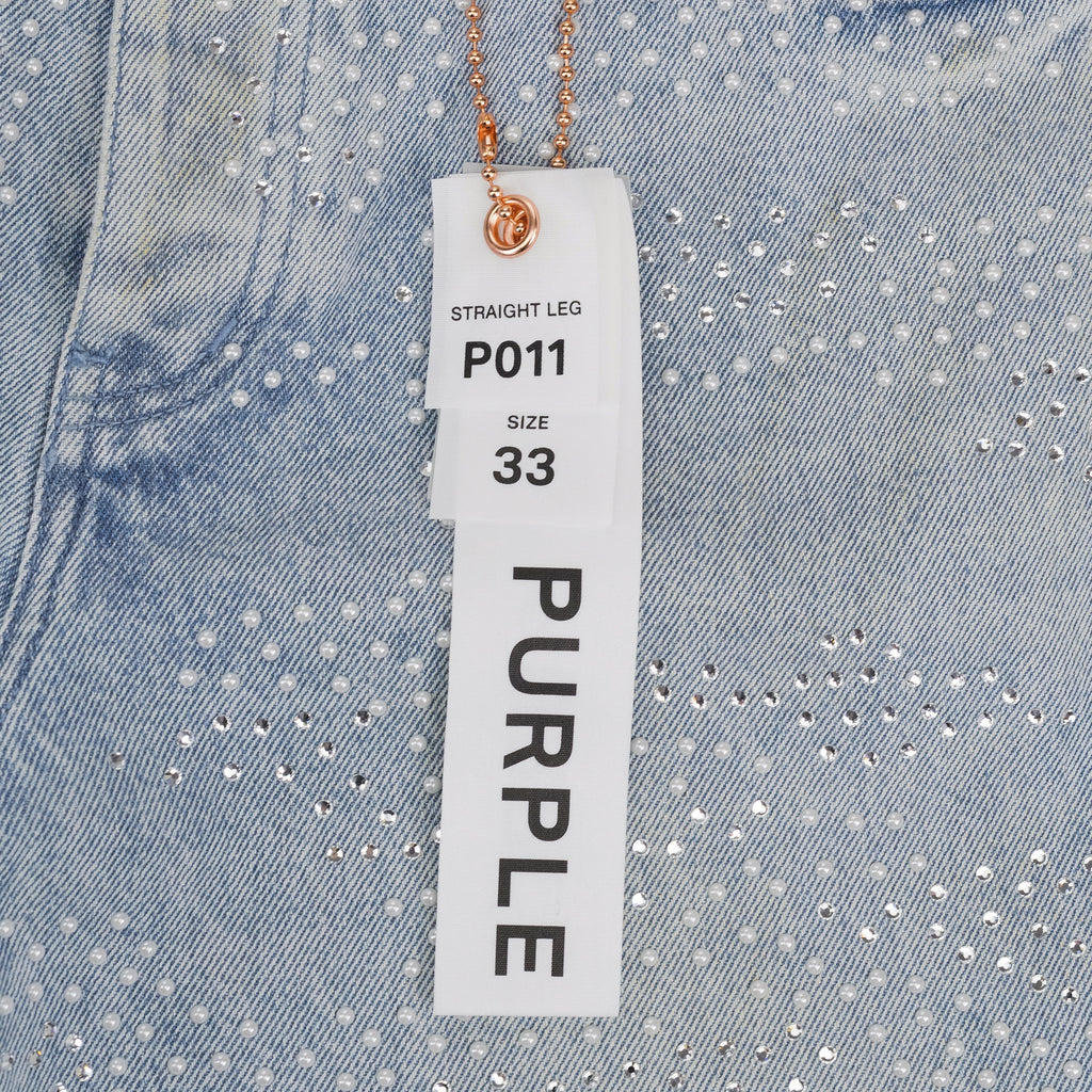 Light Indigo Sandstone Camo Hotfix Straight Jeans