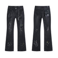 Purple Brand Paint-Splatter Distressed Black Jeans