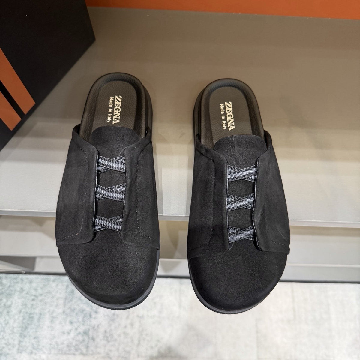 Zegna Men's Cutout Slide Sandals