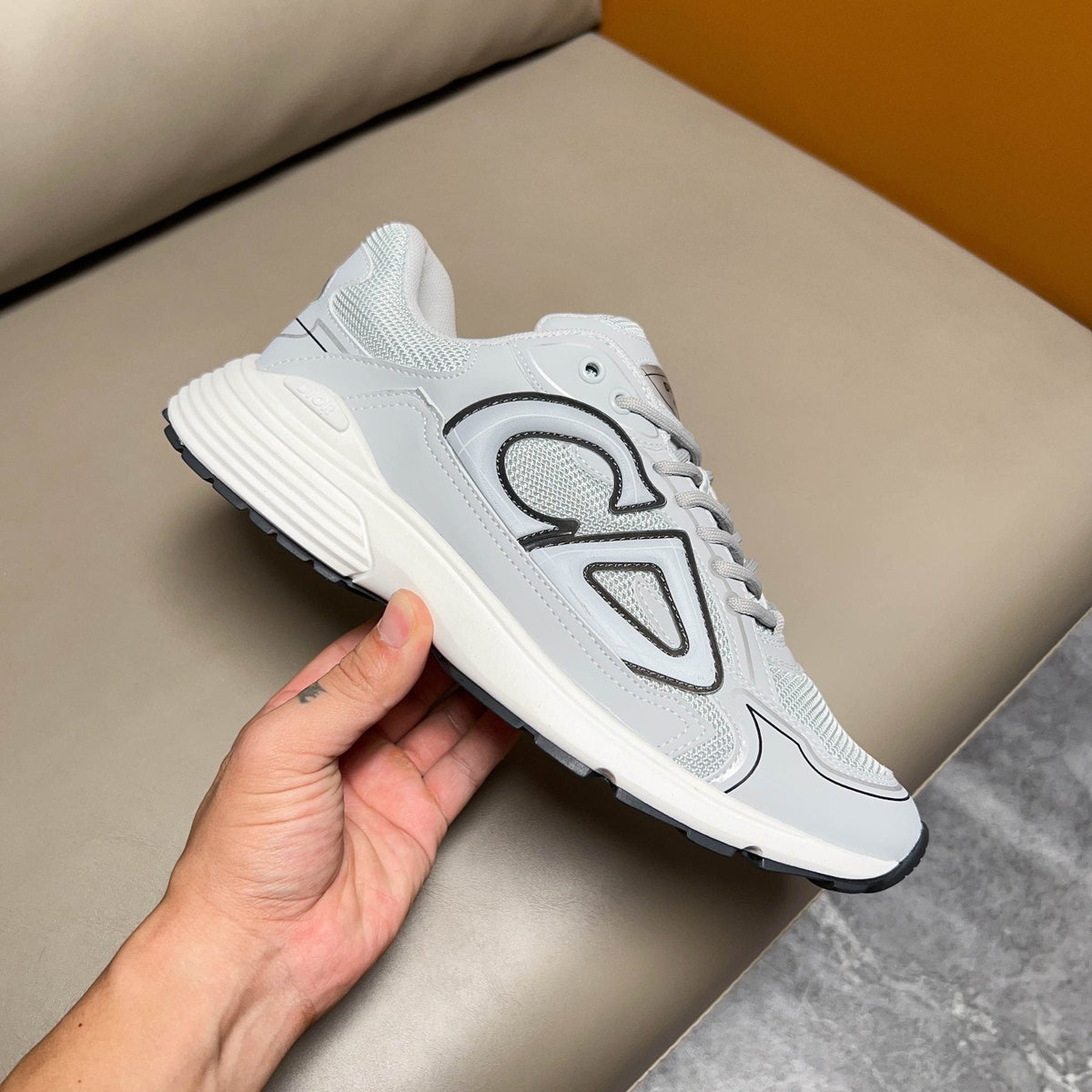 Dior White and Light Gray Sneakers