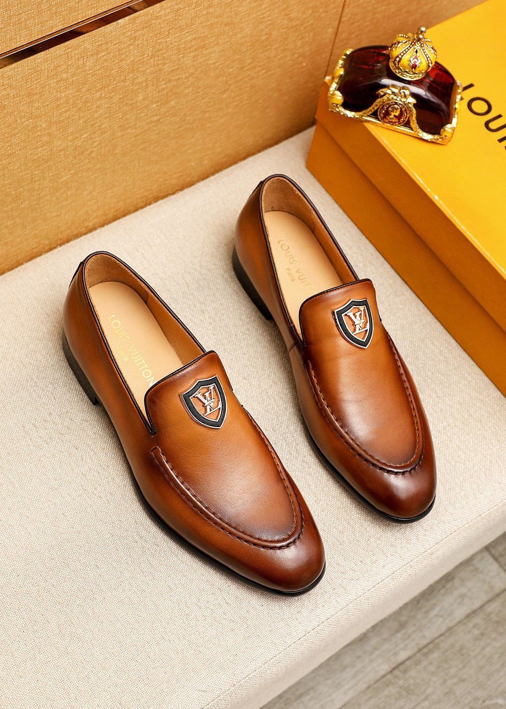 Louis Vuitton Shield-Detail Slip-On Shoes