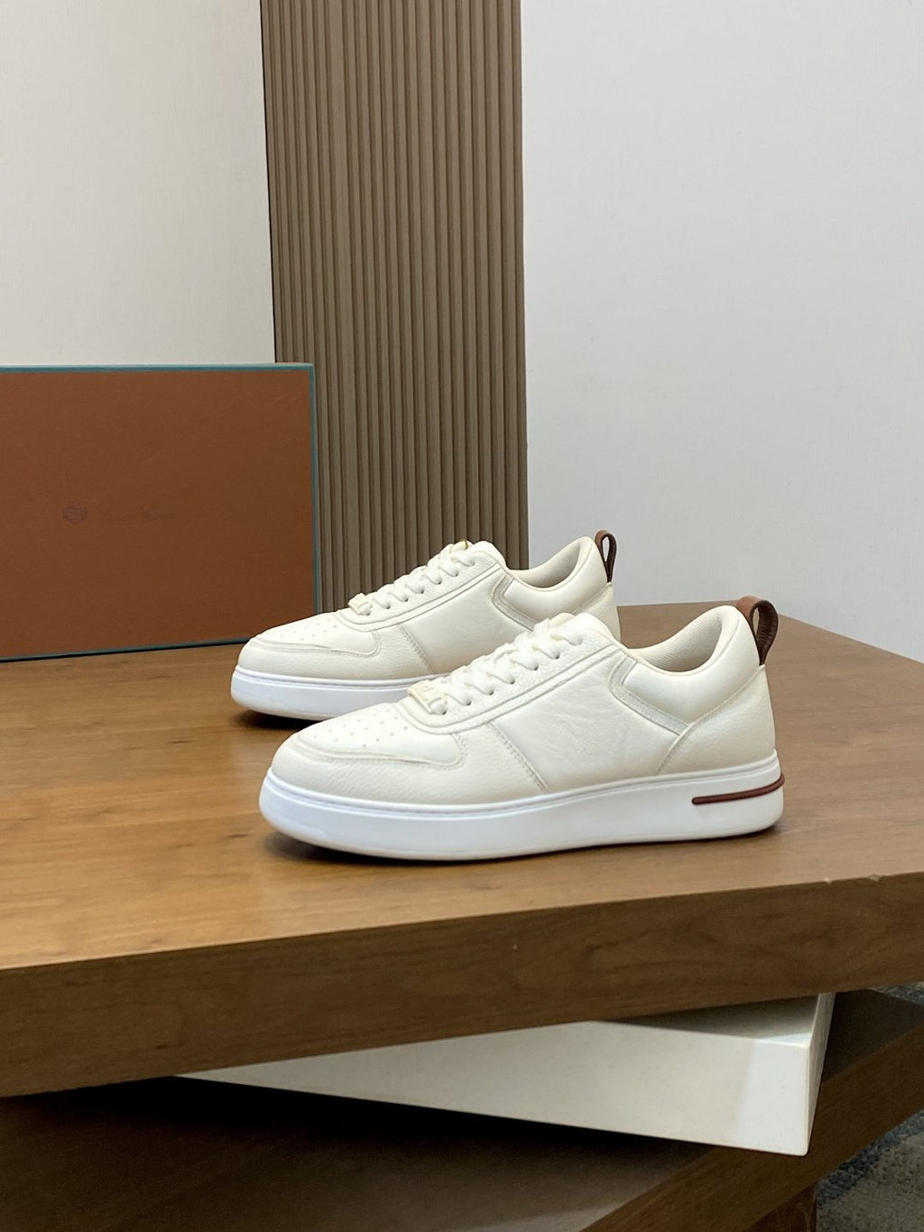 Loro Piana Men's Tennis Walk Low-Top Sneakers - Contrast Heel Tab