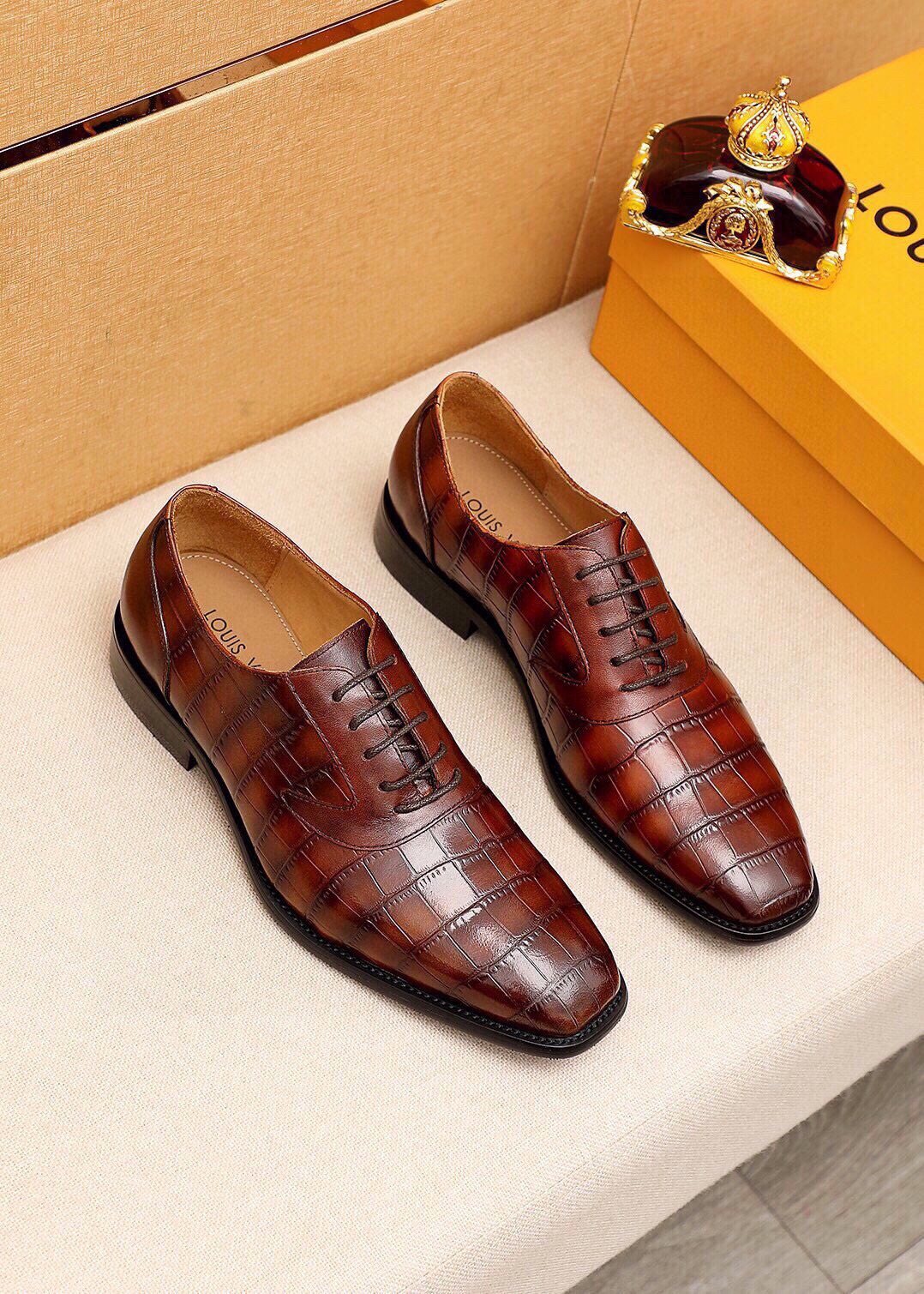 Louis Vuitton Embossed Lace-Up Dress Shoes